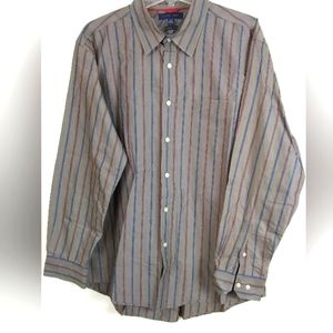 Tommy Hilfiger Shirt Mens XL Button Lng Slv Pkt Logo Multi Stripe Cotton '09 EUC